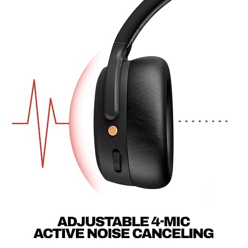 Skullcandy Crusher ANC 2 Wireless Over-Ear Bluetooth Headphones with Extra USB-C Charging Cable, Multi-Sensory Bass, Active Noise Cancelling, 60 Hours Battery, Microphone iPhone Android - True Black thumbnail 5