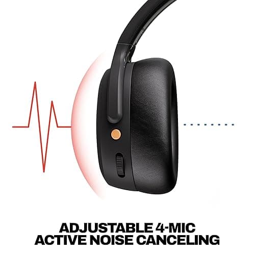Skullcandy Crusher ANC 2 Wireless Over-Ear Bluetooth Headphones with Extra USB-C Charging Cable, Multi-Sensory Bass, Active Noise Cancelling, 60 Hours Battery, Microphone iPhone Android - True Black thumbnail 6
