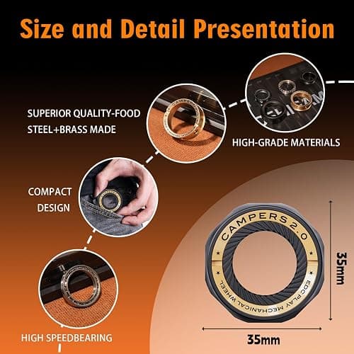 Fidget Spinner for Stress Relief – DIY Magnetic Fidget Ring with Engaging Sounds, EDC Stainless Steel Toys for Adults & Teens, Perfect for Work, Study, Waiting, Gift and Stocking Stuffer thumbnail 6