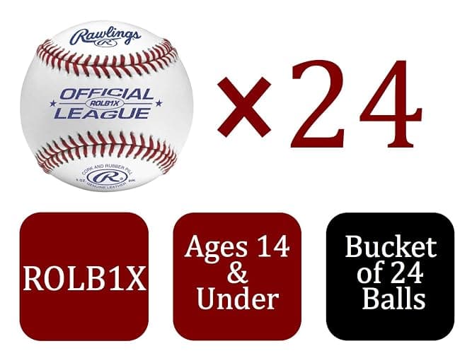 Rawlings | Official League Competition Grade Youth Baseballs | High School/Youth Practice | ROLB1X | Bucket | 24 Count thumbnail 3