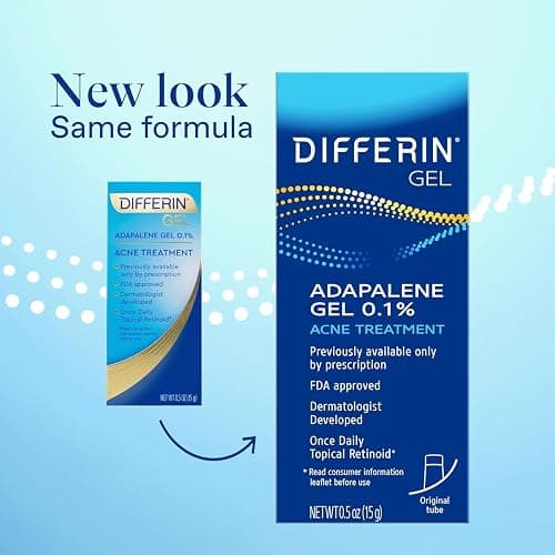 Differin Acne Treatment Gel, 30 Day Supply, Retinoid Treatment for Face with 0.1% Adapalene, Gentle Skin Care for Acne Prone Sensitive Skin, 15g Tube (Packaging May Vary) thumbnail 3
