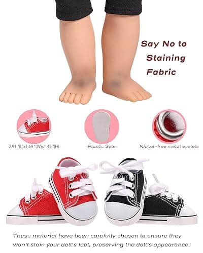 Prollete 18 inch Doll Shoes - 7 Pairs with Gift Box thumbnail 7