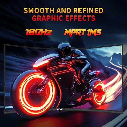 SANSUI 27 Inch WQHD 2560X1440 Curved Gaming Monitor, 180Hz MPRT 1ms Computer Monitor,HDMI2.0 * 2, DP1.2 * 2, Freesync, Curved 1500R, 5000:1 Contrast Ratio, 120% sRGB,HDR(ES-G27C1Q DP Cable Included) thumbnail 4