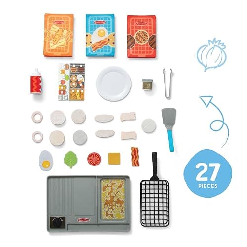 Melissa & Doug Flip & Fry Grill Play Set with Water Wow!® Kids Kitchen Playset with Color Changing Play Food, Preschool Toys for Girls & Boys Ages 3+ thumbnail 8
