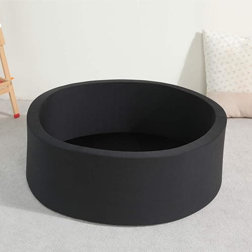 TRENDBOX Soft Foam Sponge Indoor Round Ball Pit Shipped from USA - Black thumbnail 6