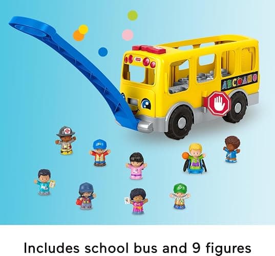 Fisher-Price Little People Toddler Toy Big Yellow School Bus & Community Heroes Set, Musical Pull-Along Vehicle & Figures for Kids Ages 1+ Years (Amazon Exclusive) thumbnail 6