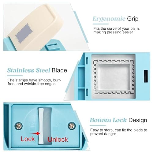 Square Hole Punch, 2.5 * 2.1cm Stamp Square Paper Puncher, Punch Cutter for Card Making, Scrapbooking, DIY Make, Gift Tag Puncher (Small Rectangular) thumbnail 5