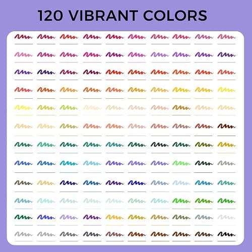 Artecho 120 Colors Markers for Adult Coloring Books, Dual Tip Markers for School, Fine and Brush Tip for Adults Coloring Books, Calligraphy, Drawing, Sketching thumbnail 3