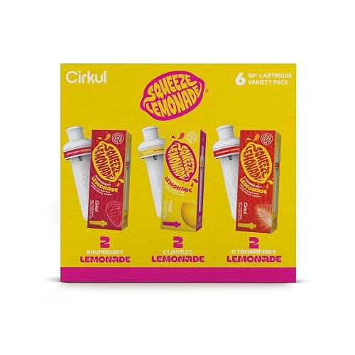 Cirkul Squeeze Lemonade B-Vitamins Flavor Water Variety Pack, Makes 36 Drinks, No Sugar, Zero Calorie Drink Mix, (2 Classic, 2 Strawberry, 2 Raspberry) thumbnail 9
