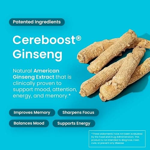 Neuro Memory & Focus Gum - Nootropic Gum with Vitamin B12, Vitamin B6, L-Theanine & Ginseng Extract - Natural Brain Support Supplement - Vegan, Caffeine & Sugar Free Chews - Peppermint, 90 ct thumbnail 5