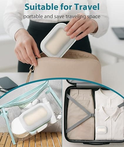 Quatish Compact Leakproof Travel Soap Case, Silicone Soap Box with Draining Layer, Enhanced Soap Container, Suitable for Camping, Gym, Bathroom, Outdoor Essentials, Green thumbnail 7