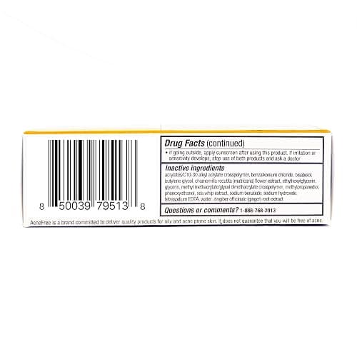 AcneFree Terminator 10 Acne Spot Treatment with Benzoyl Peroxide 10% Maximum Strength Acne Cream Treatment, 1 Ounce - Pack Of 1 thumbnail 8
