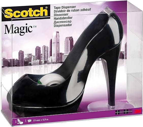 Scotch Schwarzer Schuh-Tischabroller + Scotch Magic Klebeband, 1 Rolle, 19 mm x 8,89 m - Image 1