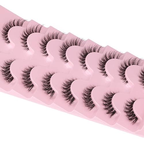 False Eyelashes Fox Eye 8 Pairs Pack 40D Natural Look Fluffy Wispy Cat Eye Lashes Soft Faux Mink Lashes Lightweight D-Curl Clear Band Eyealshes by GVEFETIEE thumbnail 6