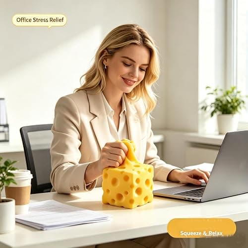Cheese Squishy Stress Relief Toy, Jumbo Squishy Cheese Sensory Fidget for Adults, Big Cheese Squishy Slow Rising Squishies, Giant Cheese Squishy Squeeze Toy for Anxiety, Popular Squishies Stocking thumbnail 2