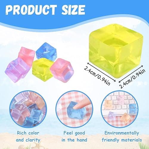 24Pcs Stress Balls for Adults, Ice Cube Fidget Toy, Squeeze Cubes Ball Sensory for Autism, Valentines Gifts, Birthday Stress Balls Bulk Classroom Prizes Toy Gifts thumbnail 3