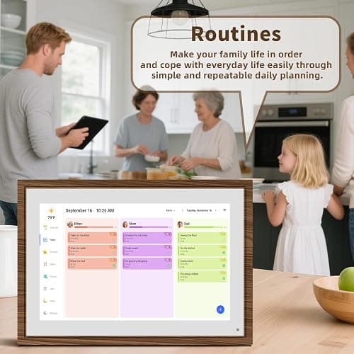 10.1 Inch Digital Calendar Chore Chart with Touchscreen - Full HD Interactive Display, Wall & Desk Mountable Family Planner, to-Do List & Meal Planner, Digital Picture Frame Gifts for Women Mom thumbnail 7