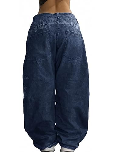 EMMIOL Women Boyfriends Hip Hop 90s Vintage Baggy Jeans Loose Denim Pants Mid-Low Waist Jeans thumbnail 4
