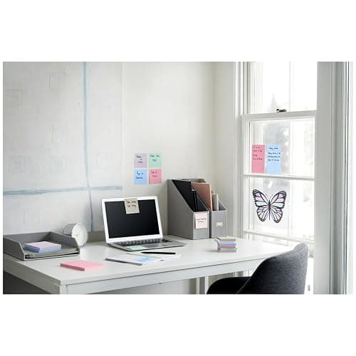 Post-it 100% Recycled Paper Super Sticky Notes, 3 in. x 3 in., 24 Pads, 70 Sheets per Pad, Wanderlust Pastels, School Supplies and Office Products thumbnail 2