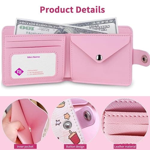 Small Cute Pink Capybara Wallet for Women, Short PU Leather Zipper Cute Coin Purse,Kawaii Animal Print Money Organizer Lightweight Coin Purse,Ideal Accessory & Birthday Gifts thumbnail 6