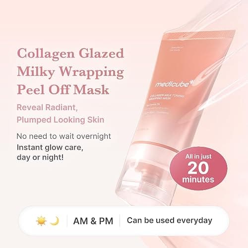 medicube Collagen Glazed Milky Glow Daytime Wrapping Mask | Quick & Easy-to-Peel Mask for Radiance, Hydration & Smooth Texture | Glutathione, Niacinamide, 130Da Collagen for Plumped, Glass Glow Skin thumbnail 2