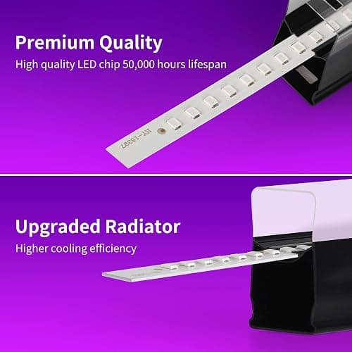 Black Light Bar, 15W 1FT Magnetic LED Black Lights with 5FT Cord, Portable Blacklights for Glow Party, Fluorescent Poster, Body Paint, Halloween Decorations, Room, Stage Lighting, 2 Pack - 2 Pack 15W thumbnail 5
