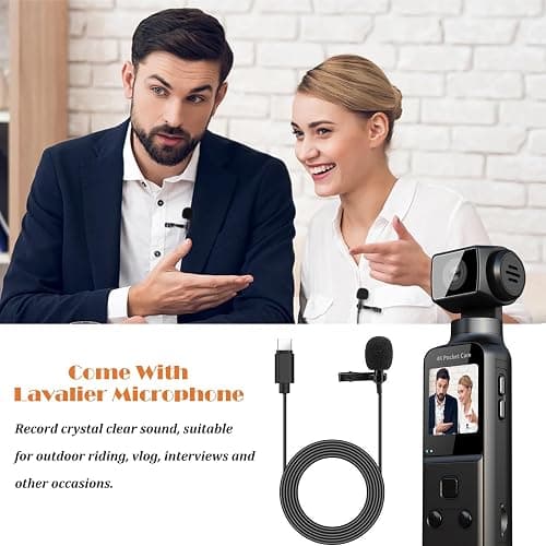 ZOMFOM 4K Body Camera with External Microphone, Mini Video & Audio Pocket Cam 270° Rotation Camera for Outdoor Sport, Bike, Travel, Police Law Enforcement, Personal Civilians, 64GB Included thumbnail 5