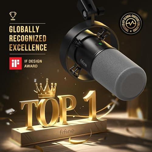 FIFINE Dynamic Microphone, XLR/USB Podcast Recording PC Microphone for Vocal Voice-Over Streaming, Studio Metal Mic with Mute, Headphone Jack, Monitoring Volume Control, Windscreen-Amplitank K688 thumbnail 2