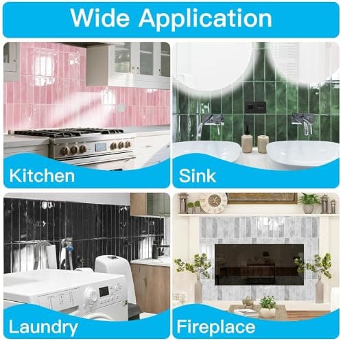 Art3d 11.4 x 9 Inch Heavy-Duty Peel and Stick PVC Backsplash for Home Décor, 10-Pack PVC Wall Tiles for Kitchen Countertop, Pink Marble thumbnail 9