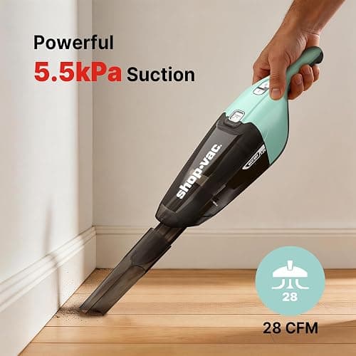 Shop-Vac Wet/Dry Handheld Vacuum Cordless, Powerful Portable Car Vacuum Rechargeable, Wall-Mounted Hand Vac with Crevice Tool, Lightweight Hand Vacuum for Home & Car, Washable Filter, Green thumbnail 5