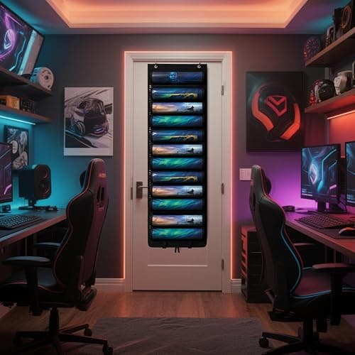 Mity rain 12+1 Playmat Tube Holder for MTG with Tube Slot, Hangable Playmat Holder Storage Bag, Transparent PVC Protection with Quick-Access Slots, Fits 24x14 Standard Mats Compatible with TCG/MTG thumbnail 8