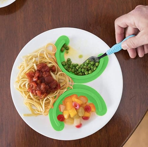 Food Cubby Plate Divider 2 PACK Green - Food Separator - Food Safe Silicone thumbnail 2