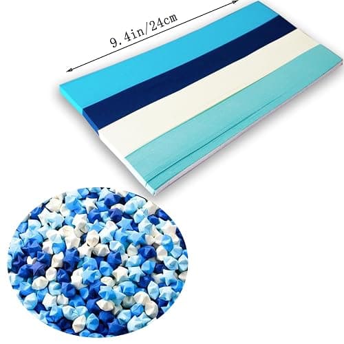 Origami Paper Stars, Colorful Handcraft Origami Lucky Star Paper DIY Paper Arts Creativity Hand Art Crafts (Blue gradient (1350) sheets) thumbnail 3