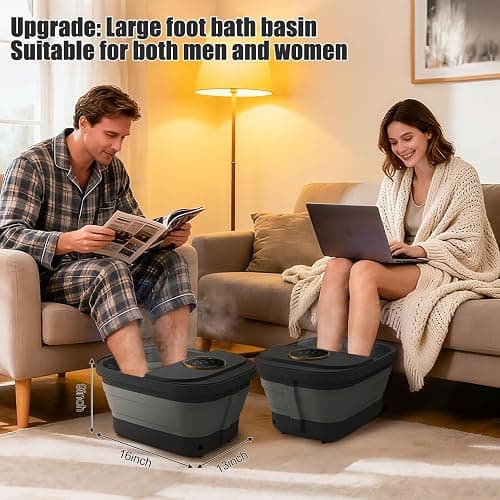 FOFOJÔY Foot Spa Bath Massager with Heat, Bubble, Temperature Control, Remote Control, Touchscreen, Pumice Stone, Pedicure Foot Spa Gift for Man Women Mother Father (Plus Size) thumbnail 8