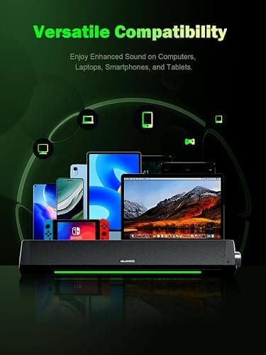 BLUEDEE Computer Speakers for Desktop PC, Computer Sound bar, HiFi Stereo Speakers for Computer Desktop, Bluetooth 5.0 and 3.5mm Aux-in PC Soundbar, USB/USB C Powered Gaming Speakers for pc, Laptop thumbnail 4