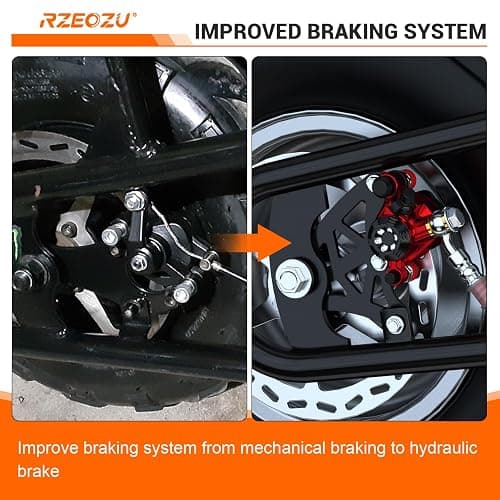 RZEOZU Mini Bike Hydraulic Brake Kit with Rear Caliper Mount Bracket Adapter Compatible with Monster Mega Moto 80cc 105cc MMB80 MMB105 Minibike GMB100 Coleman RB100 Powersports Parts thumbnail 4