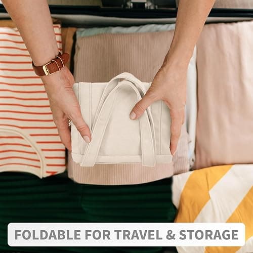 HOMESPON Large Canvas Tote Bag for Women Everything Bag with Pockets and Laptop Sleeve thumbnail 6