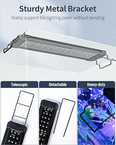 Pawfly 11W Aquarium LED Light for 12 to 18 Inch Fish Tanks Extendable Fish Tank Light with Full Spectrum Brilliant White Blue Red Lights with Daytime & Night Modes and Adjustable Brightness thumbnail 7