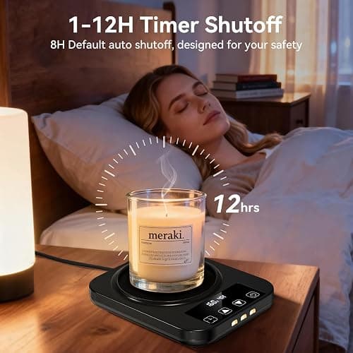 Coffee Mug Warmer & Mug Set for Desk, Electric Coffee Cup Warmer with 16oz Heated Mug, Temperature Control Smart Coffee Heater with Auto Shut Off & 9 Temp Settings, Gifts for Men Women, Black thumbnail 6