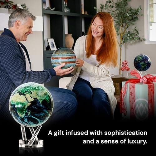 MOVA Globe - Earth with Clouds Classic (4.5") | Self-Rotating Globe Powered by Light | Silent Motion, No Batteries or Wires | Unique Desk Decor or Gift for Space Lovers thumbnail 9