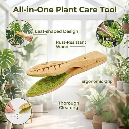 Plant Leaf Cleaning Tongs, Portable House Plant Leaf Cleaning Tongs, Household Cleaning Tools Garden Tools, Cleans Both Sides of Leaves, Dust Removal for Indoor Outdoor thumbnail 4