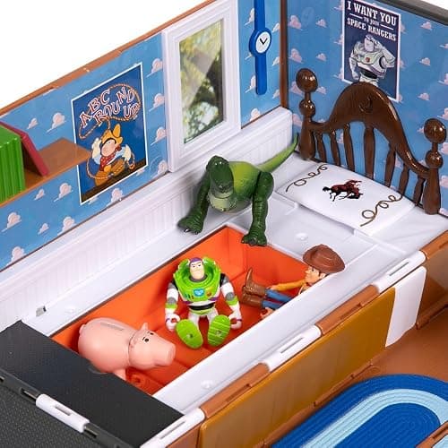 Disney Store Official Toy Story Moving Truck Vehicle Play Set - Eggman Movers Truck with Trailer, Andy's Room, Woody, Buzz Lightyear, Rex, RC, & Hamm Plus Accessories thumbnail 4