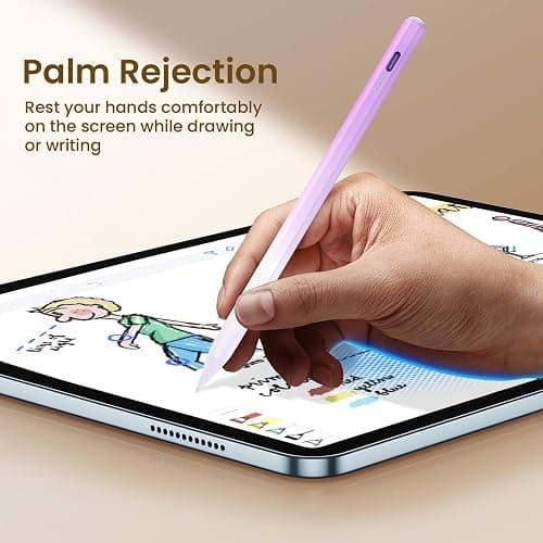 Hastraith Stylus Pen for iPad(2018-2025)-13 Mins Fast Charge with Tilt Sensitivity&Palm Rejection for iPad 11/10/9/8/7/6th Gen, Air 7/6/5/4/3/M3/M2, Pro 13"/12.9"/11"/M4, Mini 7/6/5th,Gradient Purple thumbnail 5