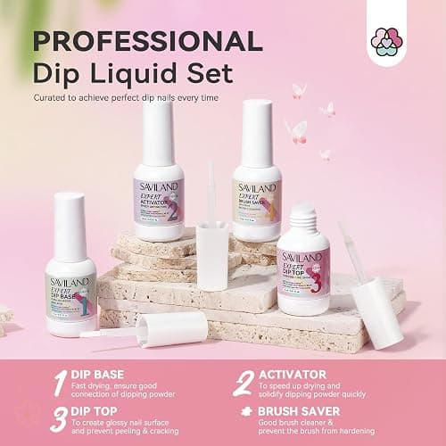 SAVILAND Dip Powder Nail Kit with Drill - 20 Colors Summer Neon Dip Nails Powder Starter Kit with Everything Dip Liquid Dipping System Base Top Coat Activator Manicure Art Salon DIY Christmas Gift thumbnail 7