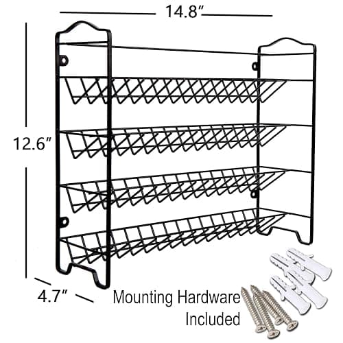 SWOMMOLY Spice Rack Organizer with 32 Glass Spice Jars, 396 Spice Labels, Chalk Marker and Funnel Complete Set, for Cabinet, Countertop, Cupboard or Wall Mount, Black thumbnail 3