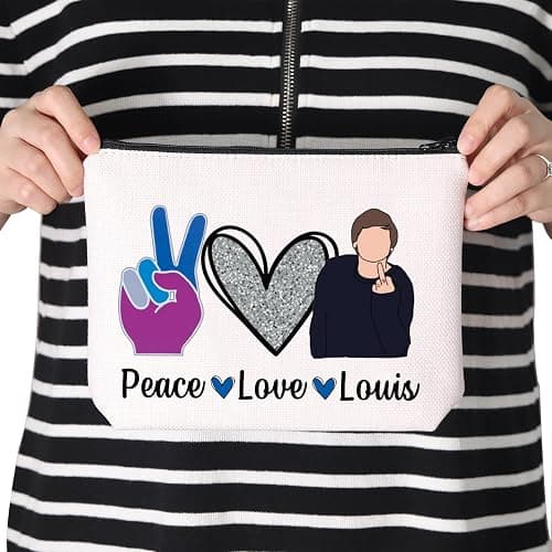 Music Fans Gift Peace Love Louis Gift for Women Zipper Pouch Makeup Bag (Peace Love Louis-UK) thumbnail 7