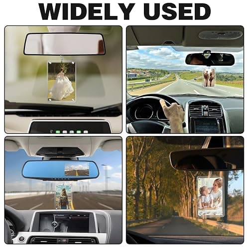 CYUXING 2Pcs Car Hanging Photo Holder Universal Magnetic Car Picture Frame Rear View Mirror Accessories Ornaments Decor Personalized Acrylic Transparent for Dads Gift thumbnail 7