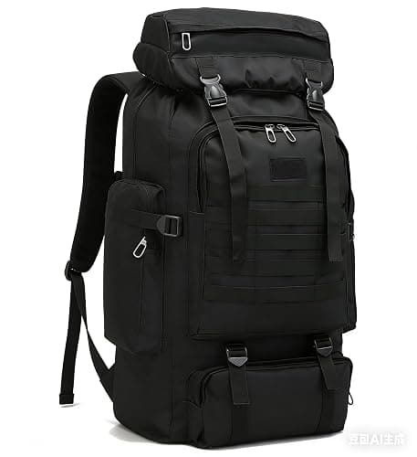 Ziliyy 70L Hiking Backpack for Men, Waterproof Lightweight Camping Backpack, Military Rucksack with Molle, 3-Day Assault Pack for Travel, Climbing, Outdoor Sports(Black) thumbnail 4