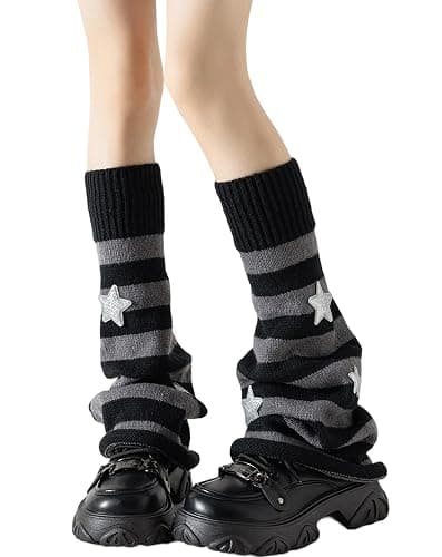 Yawlsow Y2k Arm and Leg Warmers for Girls Women Knit Leg Warmer Kawaii Lolita Goth Harajuku Streetwear Grunge Accessories - Image 1