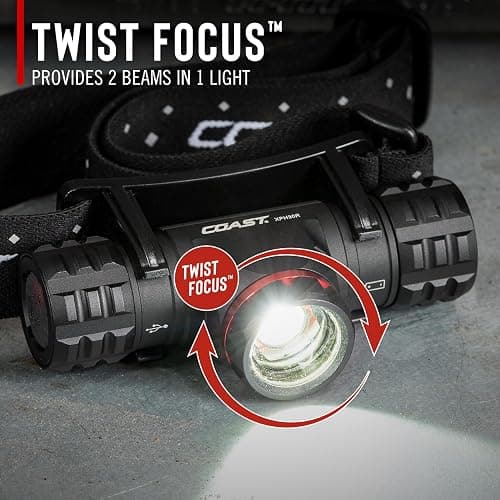 Coast XPH30R 1500 Lumen USB-C Rechargeable Dual Power Headlamp with Twist Focus Beam and Magnetic Base, 4.37 oz. - Forest Green thumbnail 9